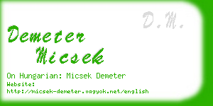 demeter micsek business card